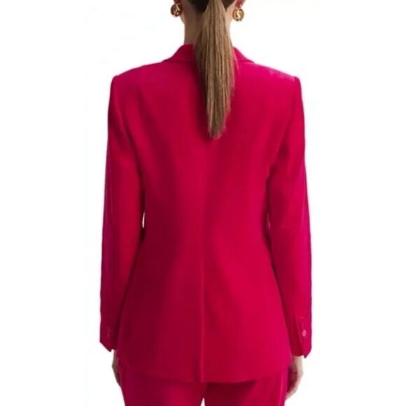 Reiss Rosa Petite Velvet Single Breasted Suit Blazer in Pink Size 10 / Néw - Picture 3 of 10